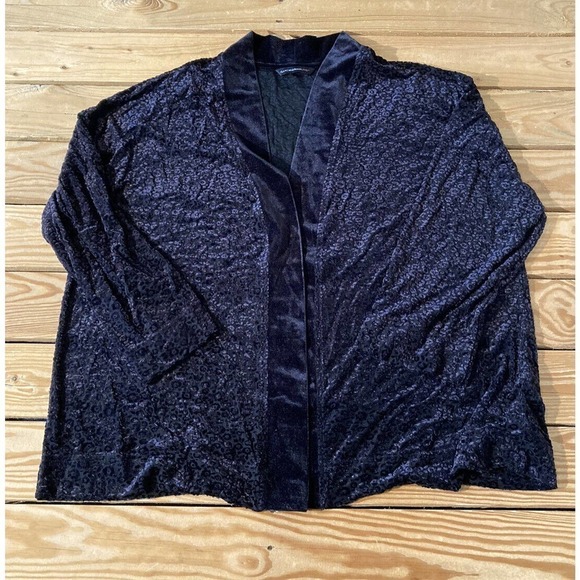 NEW Isaac Mizrahi Live Mixed Media Cardigan Size Large Women’s Black - Picture 1 of 8